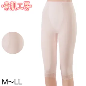 7分丈パンツ インナーパンツ 綿100% M～LL (下着 肌着 7分丈 ズボン下 スパッツ レディース ボトム インナー ひざ丈 ひざ下 透け防止) (在庫限り)