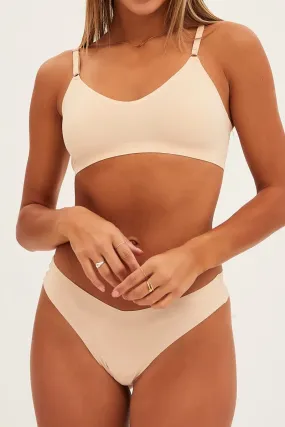 Beige No Vpl Lingerie Set