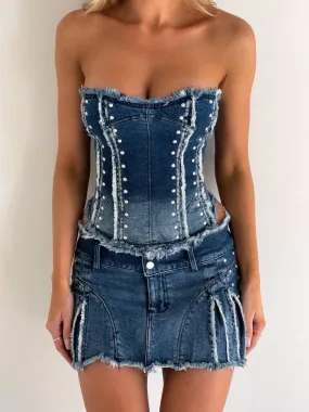 BENTLEY CORSET TOP DENIM