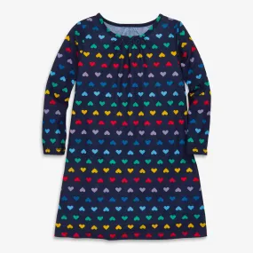 Clearance kids long sleeve nightgown in rainbow heart