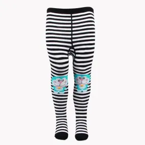 Doraemon Printed Knitted Tights For Baby Girls & Baby Boys - Black