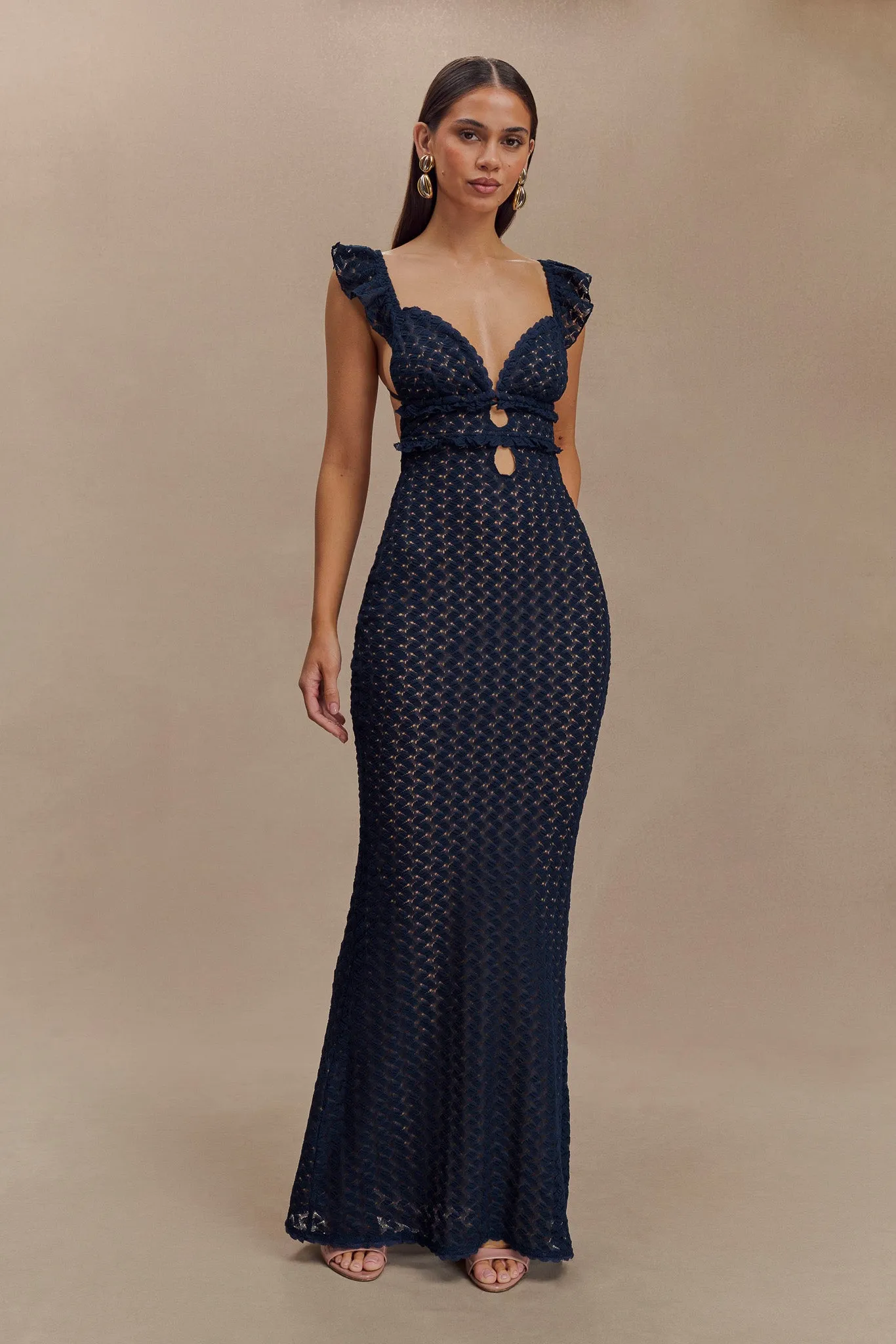 Ezra Lace Maxi Dress - Navy