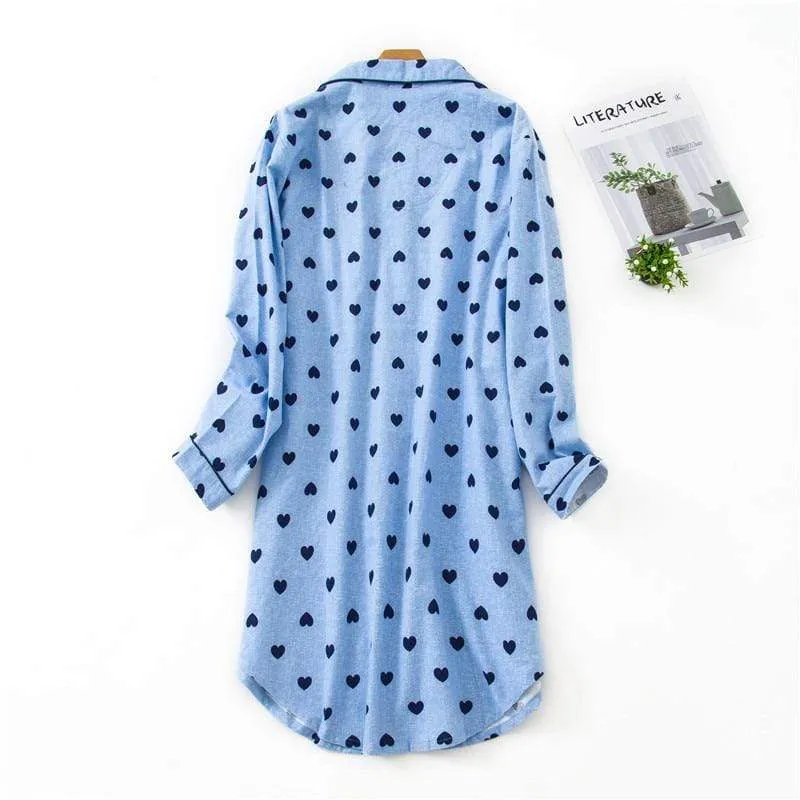 Flannel Nightdress Plus Size Women Sleepwear