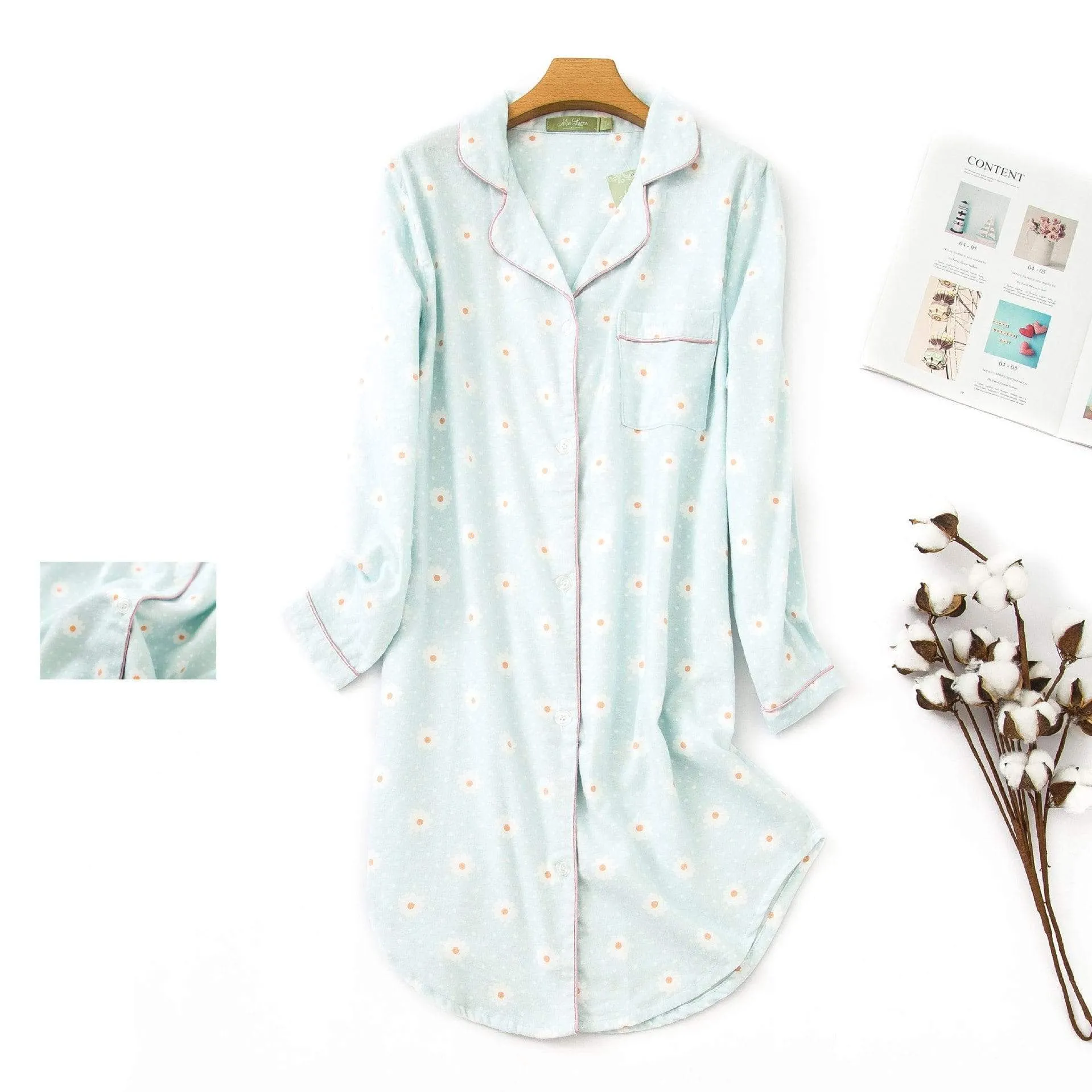 Flannel Nightdress Plus Size Women Sleepwear