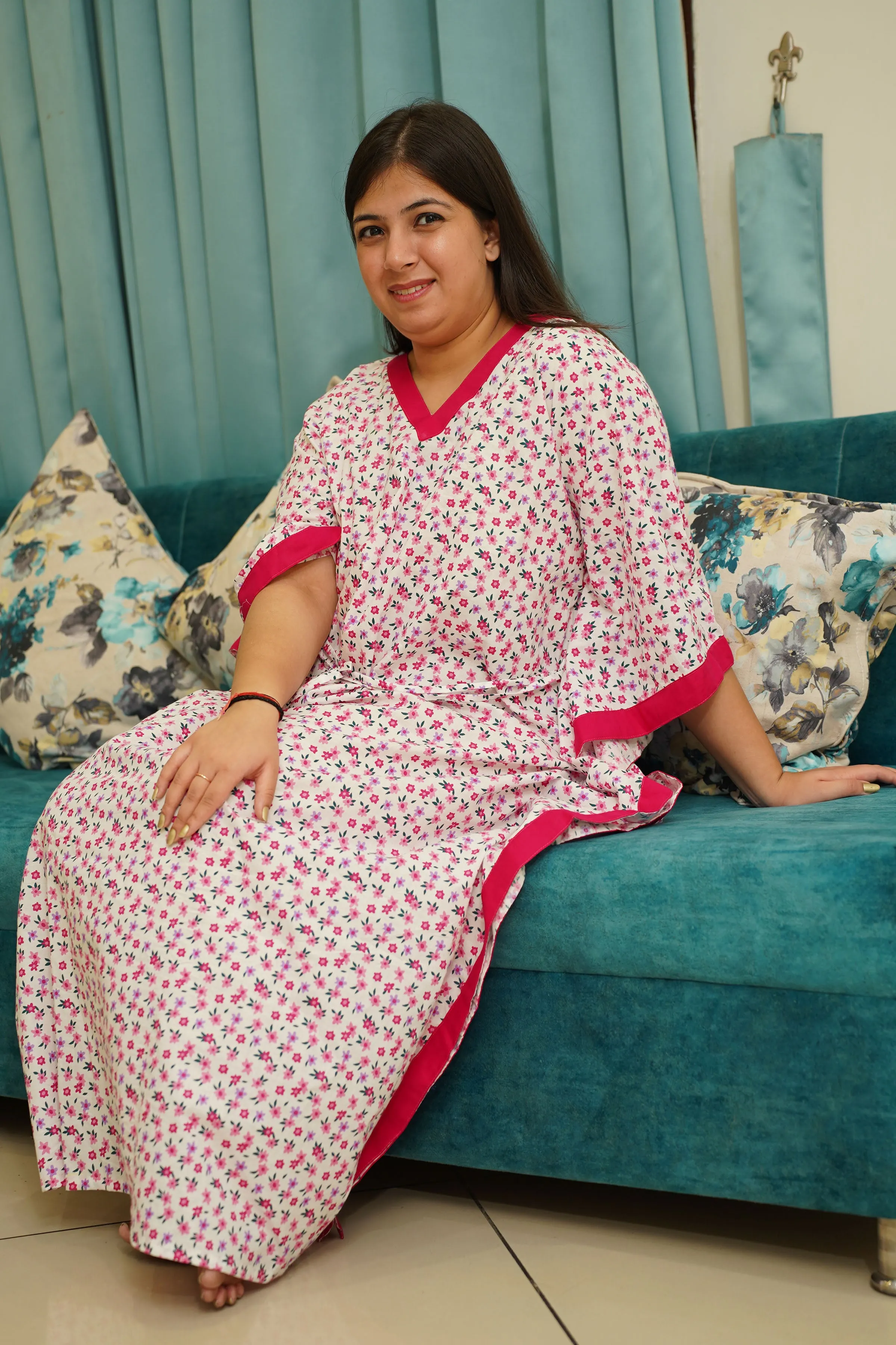 Floral Delight Kaftan Night Gown