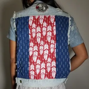 Handstitched Sashiko Retro Patchwork Vest