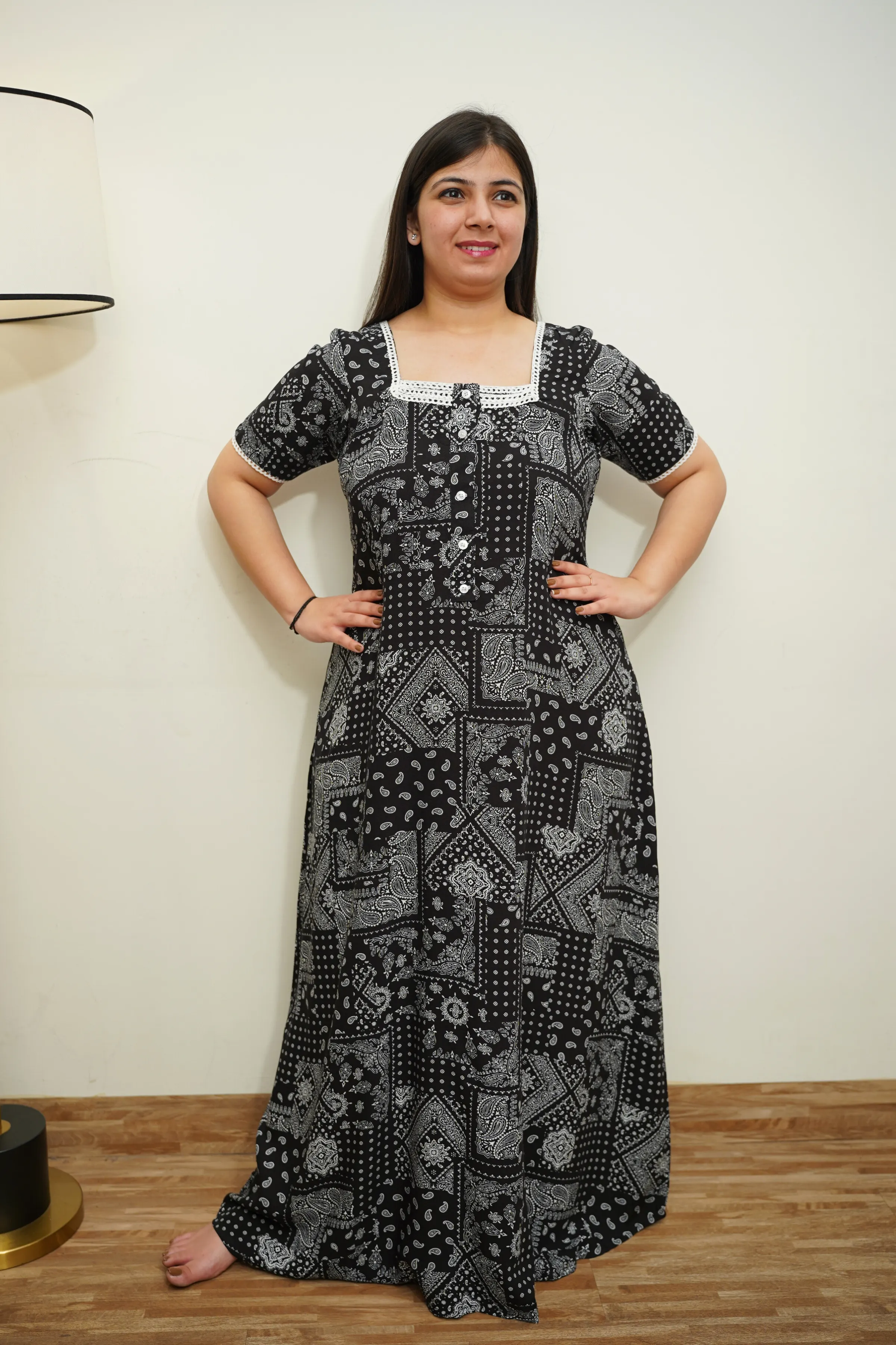 Midnight Mosaic Rayon Night Gown