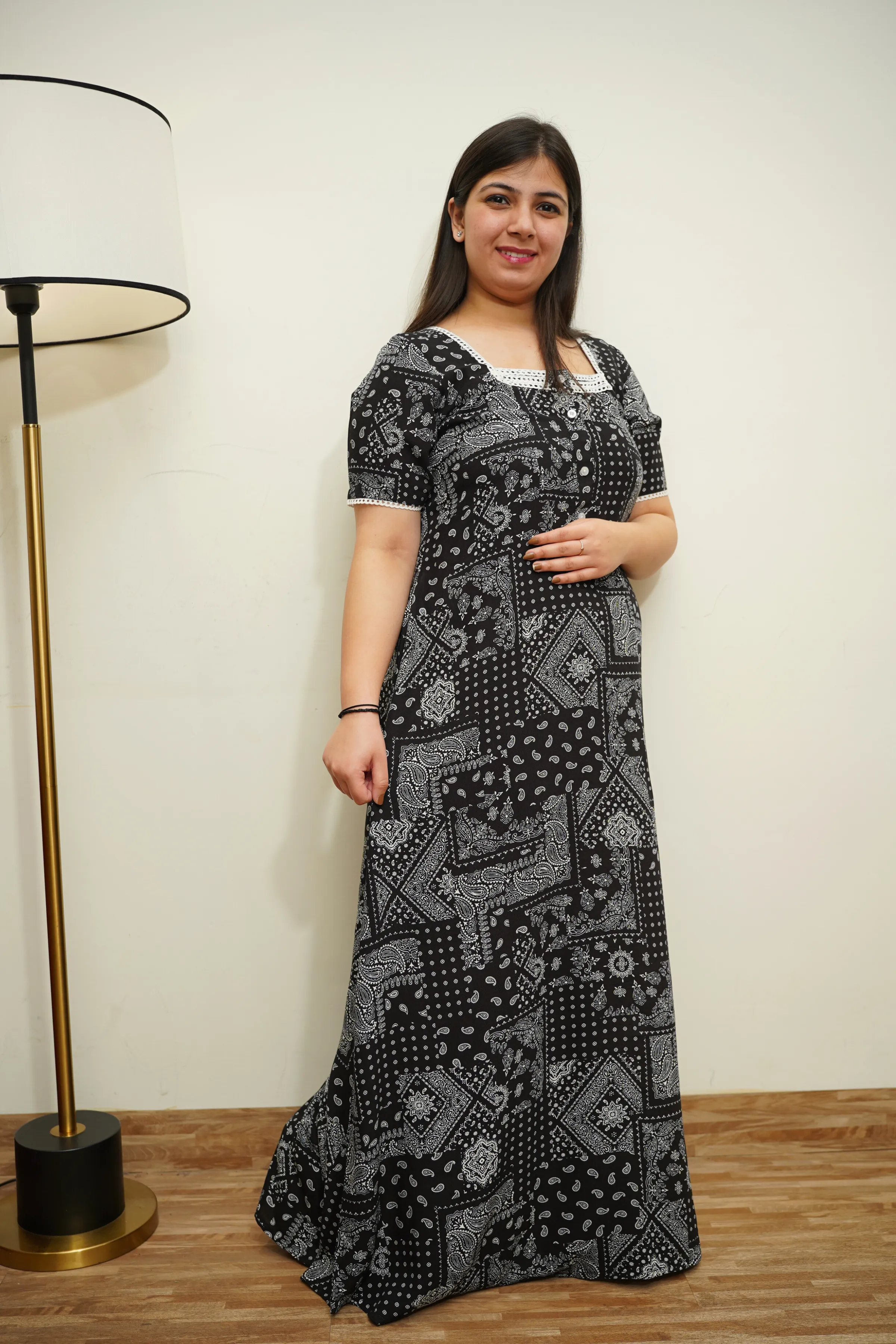 Midnight Mosaic Rayon Night Gown