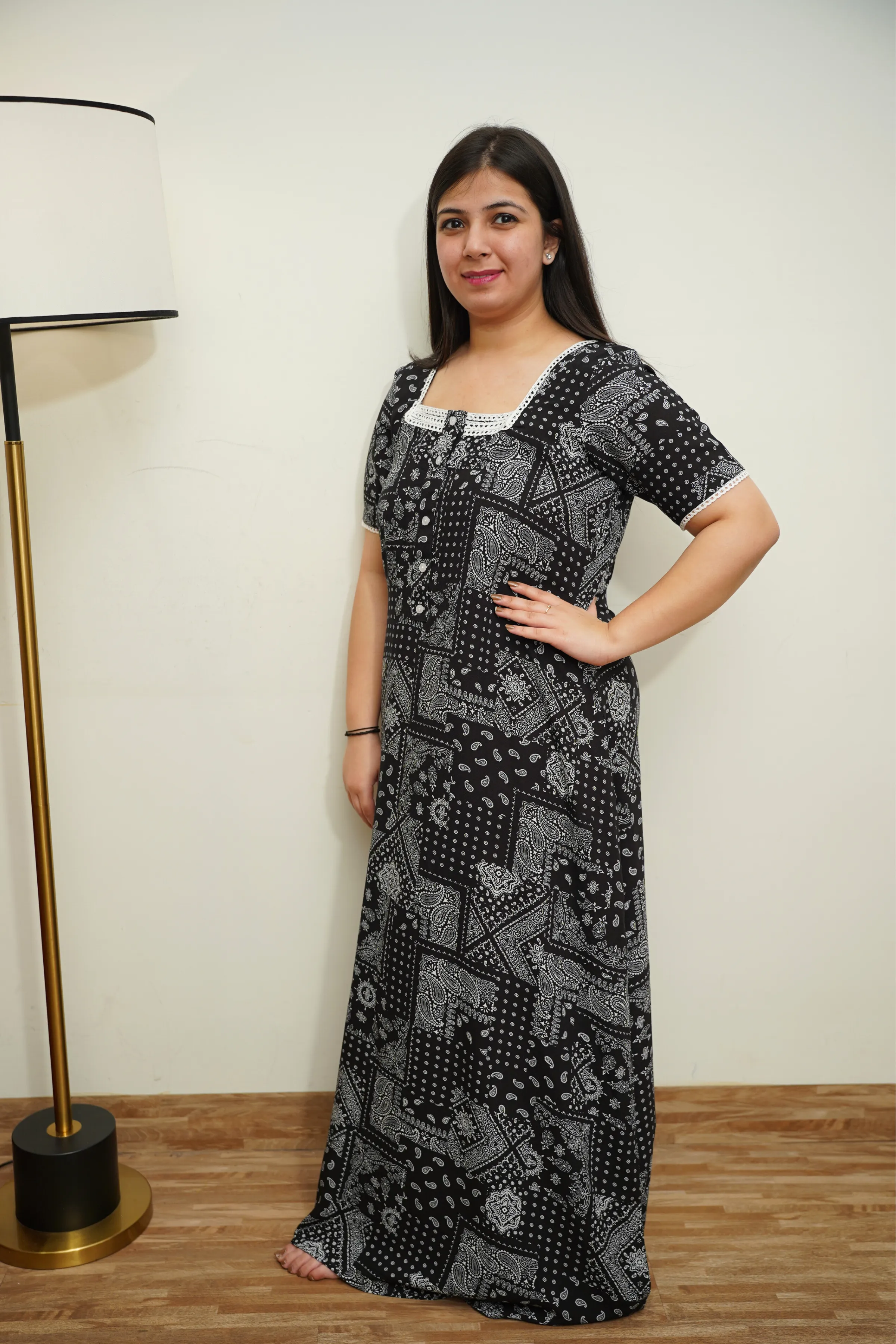 Midnight Mosaic Rayon Night Gown