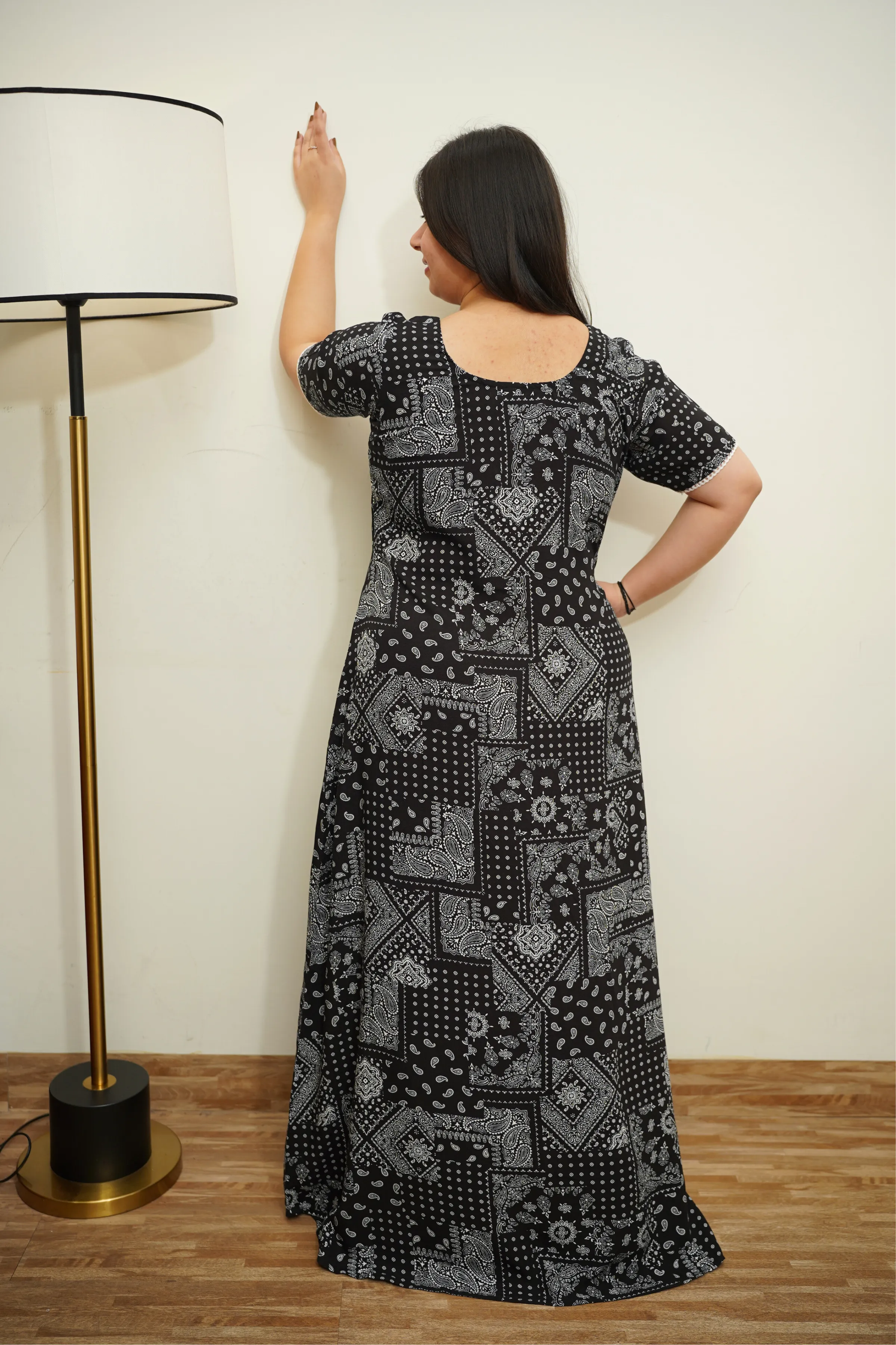 Midnight Mosaic Rayon Night Gown