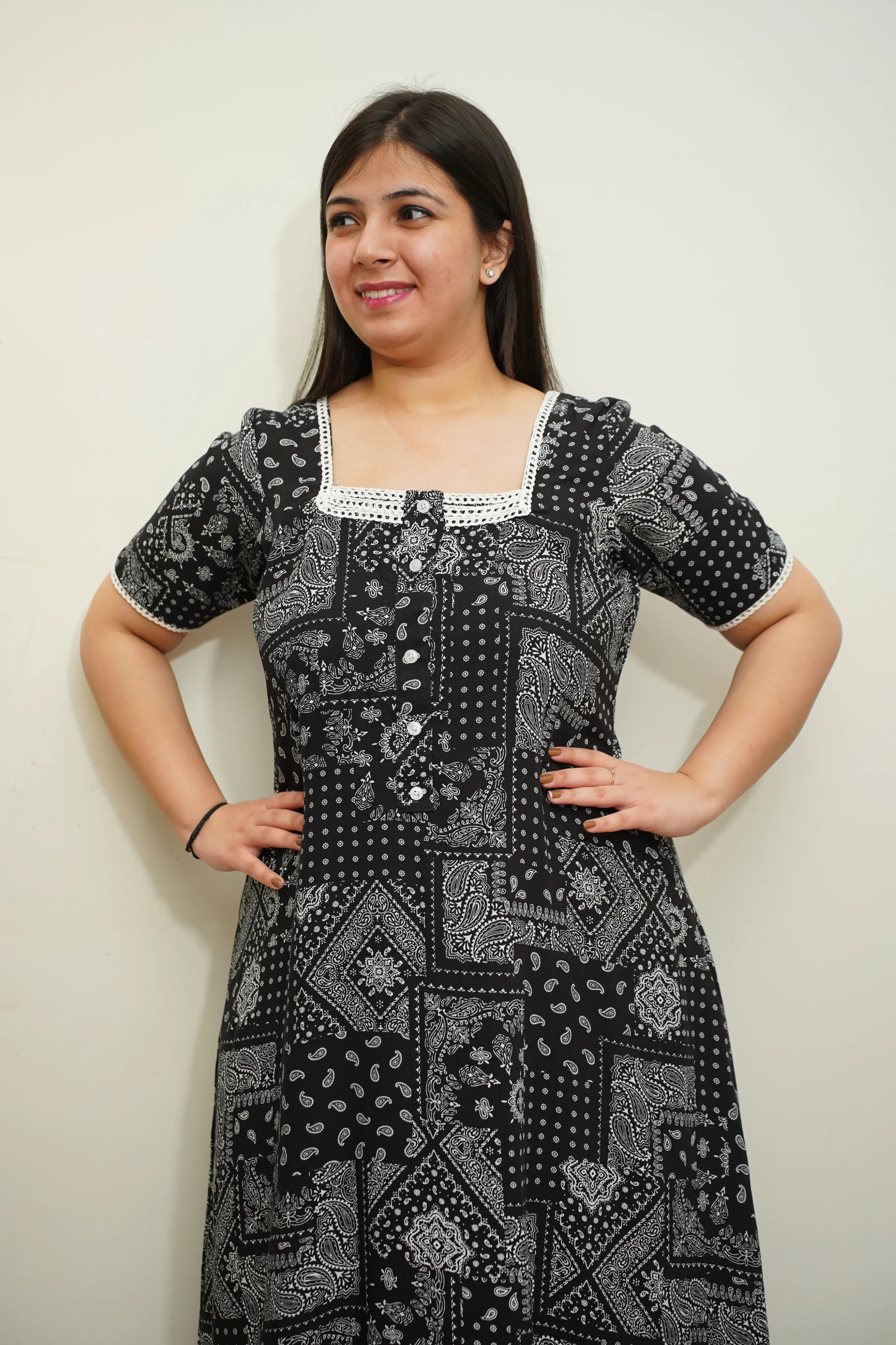 Midnight Mosaic Rayon Night Gown