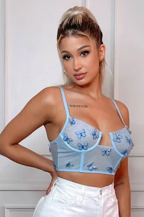 Nia Butterfly corset top (Blue)