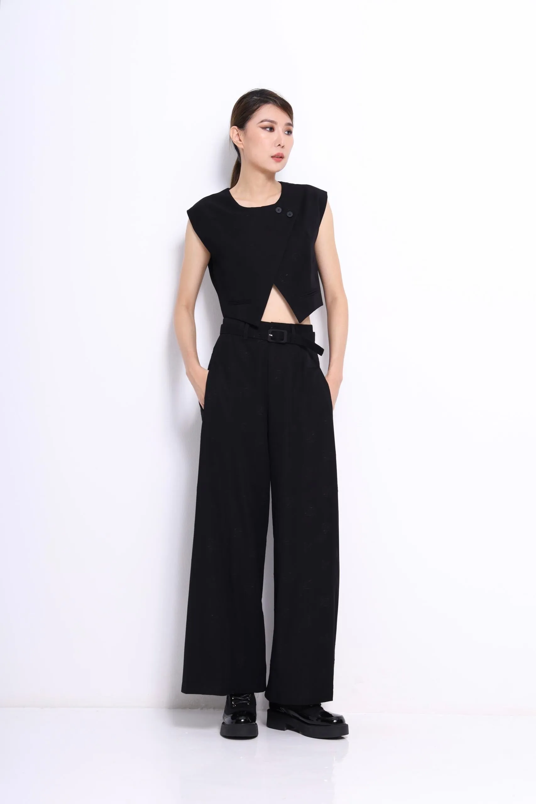 Rachel Asymmetrical Cropped Vest