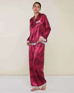 Satin Long Sleeve Pant Pajamas