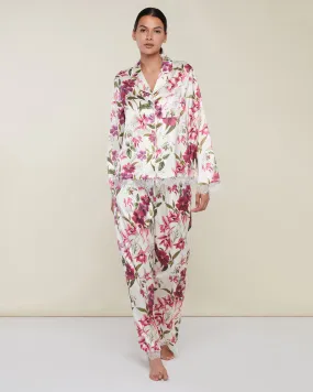 Satin Long Sleeve Pant Pajamas