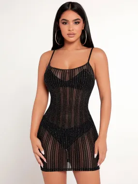 See Through Mesh Bodycon Dress Without Lingerie