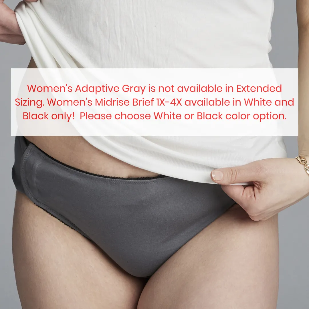 Women’s Adaptive Mid-rise Brief in Regular and Extended Sizing, Single